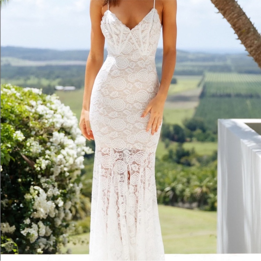 Hello Molly Elegant White Lace Wedding Dress